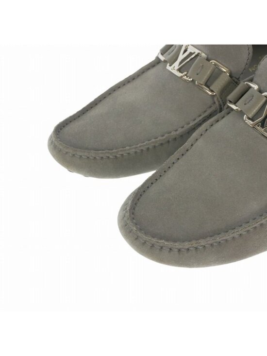Louis Vuitton Hockenheim Line LV Logo Bit Suede Loafers Shoes 6.5 Gray main image 5